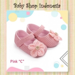 large S1004 Sepatu Bayi Perempuan Sepatu Prewalker Import Bayi Perempuan Checkered Flower Pink